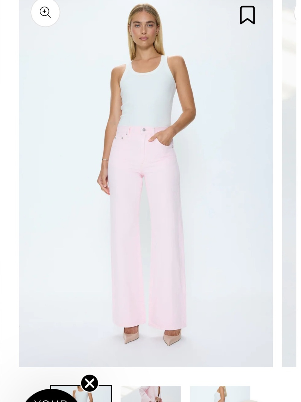 NWT Pistola Larsen Pink High-Rise Wide-Leg Jeans 25 Sold out size